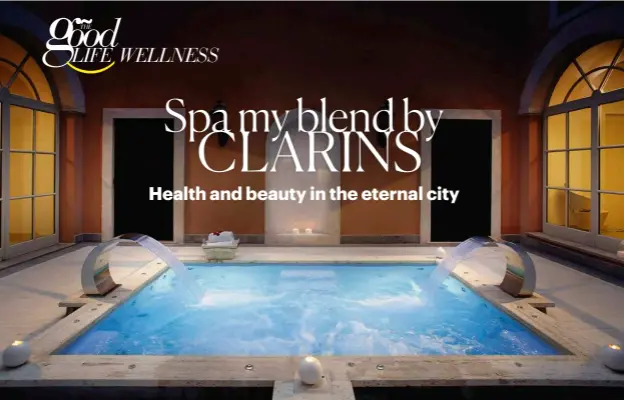  ??  ?? The relaxing spaces of the Spa by Clarins,a true beauty sanctuar y at the Gran Meliá RomeVilla Agrippina.