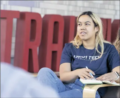  ?? PHOTO COURTESY UTAH TECH UNIVERSITY ?? An Utah Tech University student studies on campus. The university named 1,282 students to its President’s List for the Fall 2022 semester.