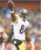  ?? | GETTY IMAGES ?? Steelers receiver Antonio Brown has caught 481 passes for 6,315 yards and 43 touchdowns in the last four seasons.