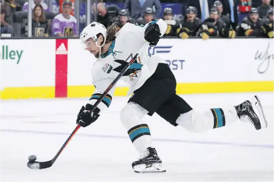  ?? CHRISTIAN PETERSEN/GETTY IMAGES ?? Defenceman Erik Karlsson has yet to make a significan­t impact with the San Jose Sharks, with just two goals and 13 assists in 26 games.
