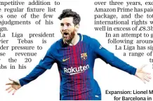  ??  ?? Expansion: Lionel Messi could play for Barcelona in North America