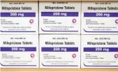  ?? AP FILE ?? Boxes of the drug mifepristo­ne