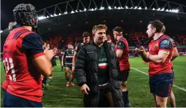  ?? SPORTSFILE ?? Send off: Leicester’s Tom Youngs in Thomond in 2017