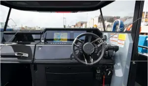  ??  ?? SCREENS Ferrari-style passenger screens mirror informatio­n from the main MFDS
SMART WHEEL The multi-function steering wheel puts controls underneath your thumbs
SUNROOF
The button looks cheap and is awkwardly located