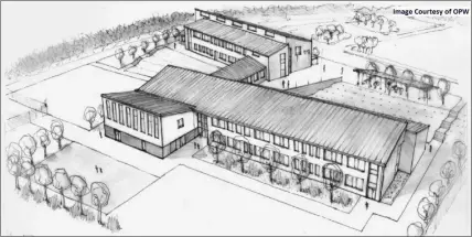  ??  ?? An artists impression of the proposed new 20-classroom primary school in Kanturk.