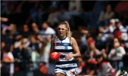  ?? Photograph: Darrian Traynor/AFL Photos/via Getty Images ?? Geelong Cats player Amy McDonald is aiming to take the field against the West Coast Eagles if her ban is overturned.