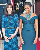  ?? ?? STATESIDE With Michelle Obama at a State dinner at the White House in 2014