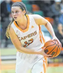  ?? CONTRIBUTE­D/VAUGHAN MERCHANT, CBU ATHLETICS ?? Alison Keough finished her career with the Cape Breton Capers women’s basketball team as the university’s all-time leading scorer and all-time leading rebounder. She was named to the program’s first all-decade team.