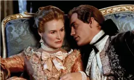  ?? Photograph: Allstar/Warner Bros ?? Intrigue and sexual menace: Glenn Close and John Malkovich in 1988’s Dangerous Liaisons.