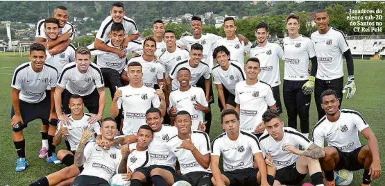  ?? Pedro Ernesto Guerra Azevedo/Santos FC ?? Jogadores do elenco sub-20 do Santos no
CT Rei Pelé