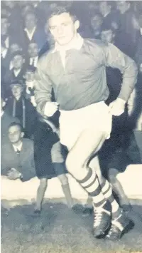  ??  ?? Alan making his debut for Salford in 1966