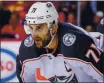  ?? DEREK LEUNG — GETTY IMAGES ?? Nick Foligno of the Columbus Blue Jackets supports daily testing if the NHL season resumes.