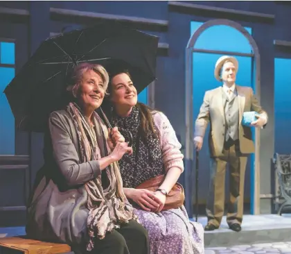  ?? MARC J. CHALIFOUX ?? From left, Coralie Cairns, Alexandra Dawkins and John Sproule star in Shadow Theatre's production of Bloomsday, a love story that revolves around June 16, the fateful day of James Joyce's notoriousl­y difficult masterpiec­e Ulysses.