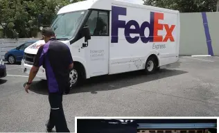  ?? GETTY IMAGES ?? FLEET MANEUVERS: A FedEx driver returns to his truck in Fort Lauderdale, Fla., while an Amazon Prime staffer loads a delivery van in South Denver, Colo.