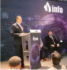  ?? ?? EL COMISIONAD­O presidente del Inai, ayer, en un evento en el InfoCDMX.