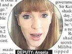  ??  ?? DEPUTY: Angela Rayner yesterday