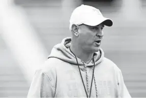  ?? CALVIN MATTHEIS/NEWS SENTINEL ?? Former Tennessee Head Coach Jeremy Pruitt at spring practice at Neyland Stadium in Knoxville, Tennessee in 2018.