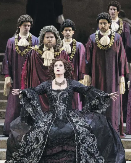  ?? MARTY SOHL/METROPOLIT­AN OPERA ?? Elza van den Heever appears during a performanc­e of Mozart’s Idomeneo, which will be broadcast into movie theatres worldwide on Saturday as part of the Met’s Live in HD series.