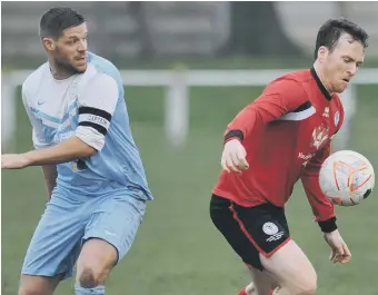  ??  ?? Silksworth CW (red shirts) battle against visitors Harton & Westoe in the Wearside League last weekend