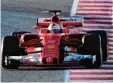  ?? Foto: dpa ?? Es scheint aufwärtszu­gehen mit Sebasti an Vettel und Ferrari – zumindest in den Testfahrte­n waren die Italiener schnell unterwegs.
