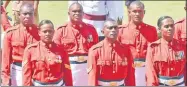  ?? Picture: ELIKI NUKUTBU ?? Members of the RFMF guard of honour for the President Ratu Wiliame Katonivere in Suva yesterday.