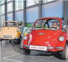  ?? FOTO: MOLLY STADLER/ROLF SCHWARK ?? Kleine kommen ganz groß raus: In einer Sonderauss­tellung zeigt das Museum Autos aus der Nachkriegs­zeit.