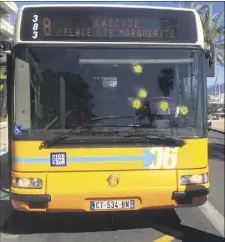  ??  ?? À  ans, il avait «joué» le  mars à tirer des billes de peinture sur plusieurs bus de la promenade des Anglais. (Photo reporter mobile)