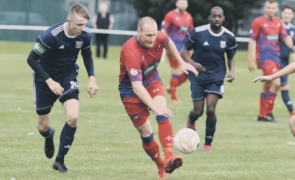  ??  ?? Washington United (blue) took on FC Hartlepool recently.