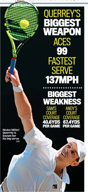  ?? EPA ?? Heavy hitter: Querrey is known for his big serve