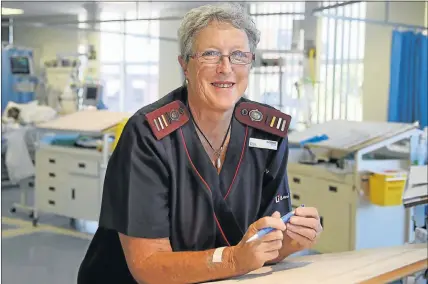  ??  ?? FAMILIAR ROLE: Registered nurse Gobbie Miles at the nurses’ station in Life St George’s Hospital’s ICU yesterday
Picture: EUGENE COETZEE