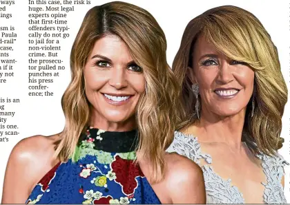  ?? — Photos: agencies ?? Loughlin (left) and huffman are embroiled in the college admissions scandal.