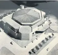  ?? ?? CURTAIN UP: Below, children on stage on opening night; left, a model of the Crucible Theatre in cherry wood, July 1969.