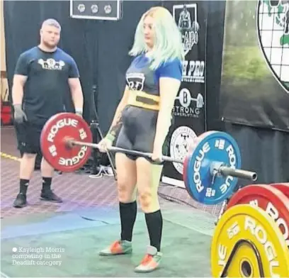  ??  ?? Kayleigh Morris competing in the Deadlift category