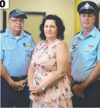  ?? Picture: EVAN MORGAN ?? SHEDDING LIGHT: QCS cultural developmen­t officer Dean Saunders, probation and parole regional operations manager Marthisa Andrews and Sen- Sgt Steve Batterham.