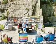  ?? Lisa Reisman / Hearst Connecticu­t Media ?? Unk DaRos at Stony Creek Quarry at a recent talk sponsored by Shoreline Village CT.