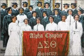  ?? COURTESY PHOTO ?? Delta Sigma Theta Sorority was founded on Jan. 13, 1913 by 22 collegiate women at Howard University. The above original artwork is a life-sized painting on canvas of the 22 founders. It was created by artist Tarleton Blackwell.