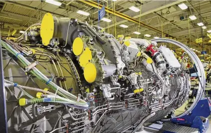  ?? Rick Koehler/©2015 Copyrighte­d by Pratt & Whitney. All Rights Reserved. ?? A photo of an F135 engine on a Pratt & Whitney assembly line.