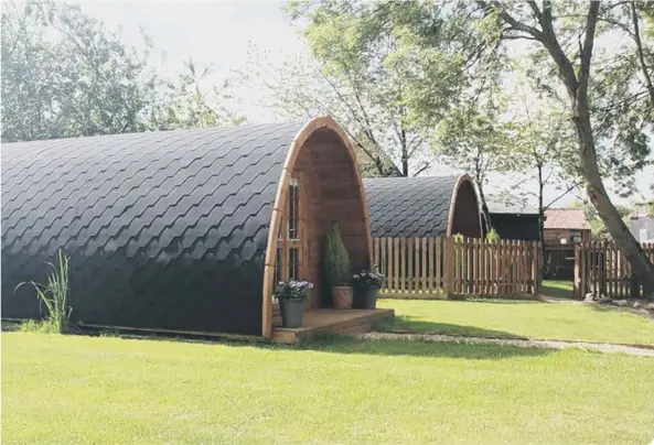  ??  ?? Glamping pods in Suffolk