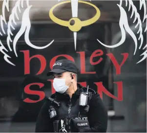  ?? James Beck ?? Police raided Holey Skin tattoo parlour last Friday evening