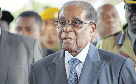  ?? / TAFADZWA UFUMELI/GETTY IMAGES ?? Former Zimbabwe president Robert Mugabe has left the country for a medical check-up in Singapore, in what is his first trip abroad since losing power.