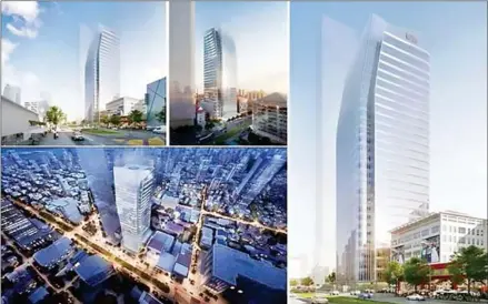  ?? SUPPLIED ?? The constructi­on of FTB Tower, located on Lot A along Russian Boulevard in Monorom commune, will take three years to complete. It will have a helipad for helicopter landing at the top and four floors for parking in the basement.