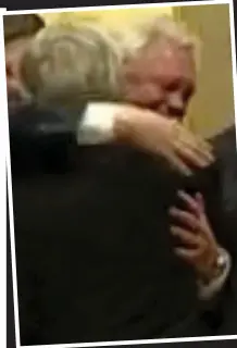  ??  ?? Hugs: Mr Davis greets Mr Juncker