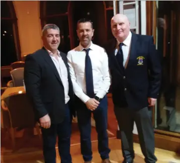  ??  ?? Wicklow Golf Club monthly medal winner Noel Dempsey with sponsor Mick Humby (Vartry Garage) and club captain Gerry Doyle.