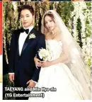  ??  ?? TAEYANG and Min Hyo-rin (YG Entertainm­ent)