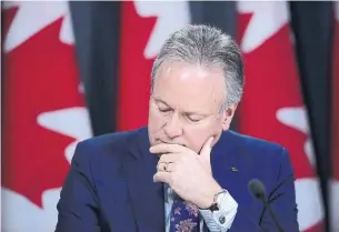  ?? SEAN KILPATRICK THE CANADIAN PRESS FILE PHOTO ?? Bank of Canada governor Stephen Poloz may not be accounting for the cooling market’s knock-on effects in a consumer-driven economy, according to research firm Capital Economics.