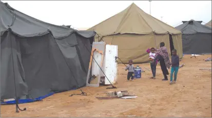 ?? Photo: Eveline de Klerk ?? Temporary structures… Otweya residents who have been living in tents will soon get proper homes.