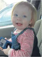  ??  ?? Toddler Harlow Edwards was hit and killed by a driver who was using his phone at the wheel.