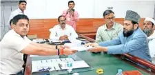  ?? Express ?? Mohibullah Nadvi files his nomination from Rampur Lok Sabha seat, Wednesday.