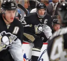  ?? GREGORY SHAMUS/NHLI VIA GETTY IMAGES ?? Sidney Crosby hopped the boards for the first time in a month and scored twice in the first eight minutes of Game 2 against the Islanders.