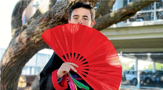  ?? SHANI WILLIAMS/ FAIRFAX NZ ?? St Peters year 11 student Jamie Laing has been learning Mandarin for about five years.